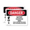 Signmission Battery Charging Area Risks, 5 in W x Rectangle, Vinyl Decal OS-2PACK-DS-D-35-L-1840 - alternate 1